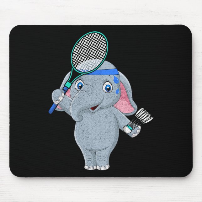 Alfombrilla De Ratón Elefante de Badminton (Frente)