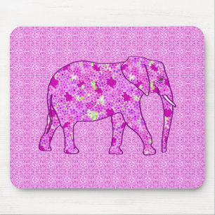 Alfombrilla De Ratón elefante de flores - orquídea y magenta