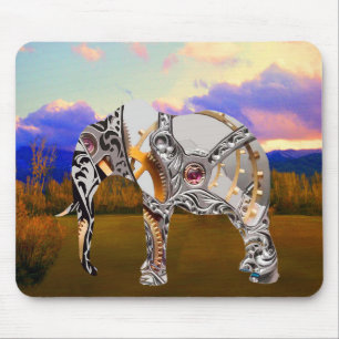 Alfombrilla De Ratón Elefante de reloj