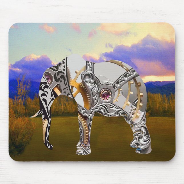 Alfombrilla De Ratón Elefante de reloj (Frente)