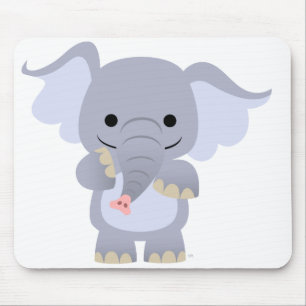 Alfombrilla De Ratón Elefante feliz Mousepad del dibujo animado