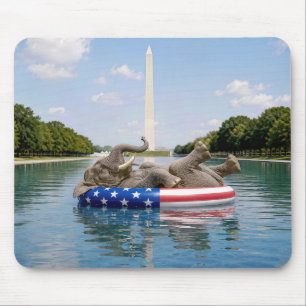 Alfombrilla De Ratón Elefante Flotando En La Piscina Del National Mall