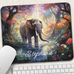 Alfombrilla De Ratón Elefante forestal encantado personalizado<br><div class="desc">Transforme su espacio de trabajo en un santuario mágico con esta almohadilla personalizada de ratón que presenta un elefante encantador en medio de un bosque místico. El gigante, adornado con detalles intrincados y rodeado de una flora vibrante, crea una escena cautivadora, inspiradora creatividad y asombro. Hazlo verdaderamente tuyo añadiendo tu...</div>