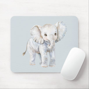 Alfombrilla De Ratón Elefante Gris Azul