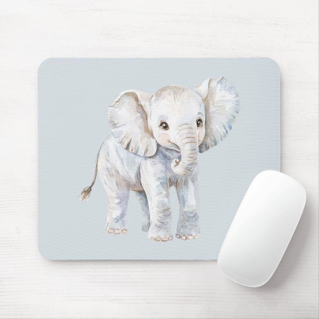 Alfombrilla De Ratón Elefante Gris Azul (Con ratón)