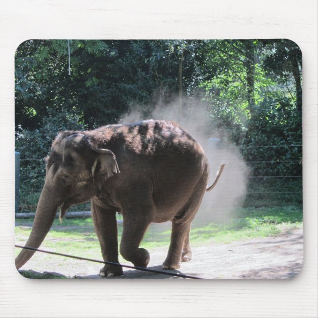 Alfombrilla De Ratón Elefante Levantando Polvo (Frente)