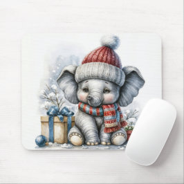 Alfombrilla De Ratón Elefante navidad con regalos
