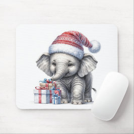 Alfombrilla De Ratón Elefante navidad con regalos