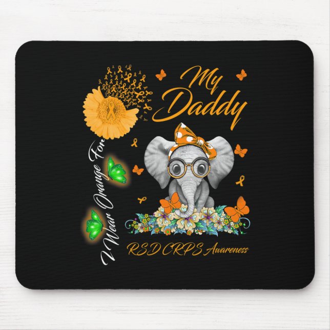 Alfombrilla De Ratón Elefante Que Uso Naranja Para Mi Papi Rsd Crps Con (Frente)