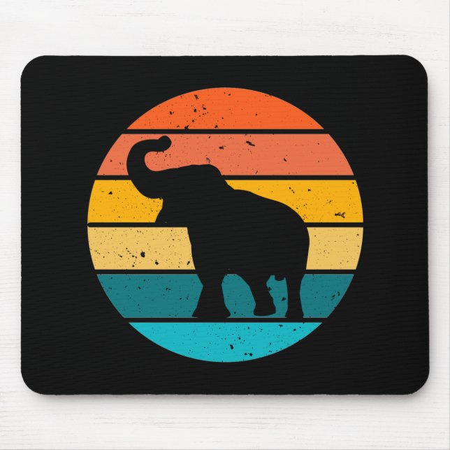 Alfombrilla De Ratón Elefante retro (Frente)