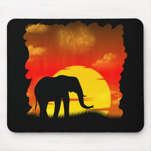 Alfombrilla De Ratón Elefante salvaje Mousepad (Frente)