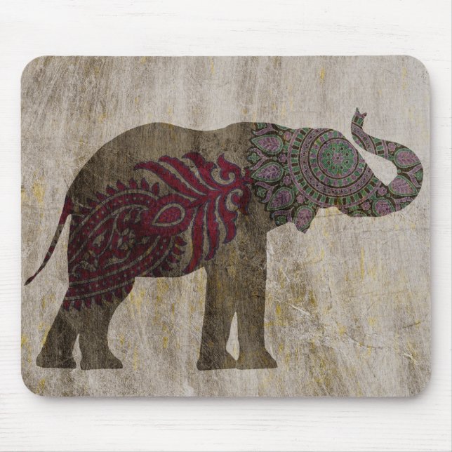 Alfombrilla De Ratón Elefante tribal zen (Frente)