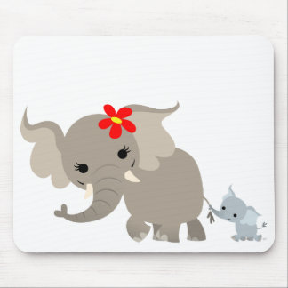 Alfombrilla De Ratón Elefante y becerro Mousepad de la madre del dibujo