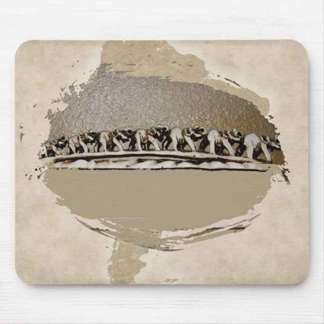 Alfombrilla De Ratón Elefantes blancos de trabajo en equipo (Frente)