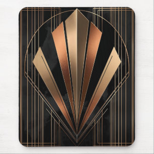 Alfombrilla De Ratón Elegancia geométrica metálica Art Deco