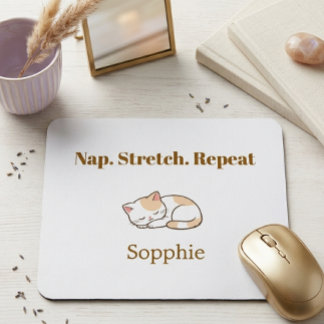 Alfombrilla De Ratón Elegant Cute Cat Lover Trendy Classy Stylish 