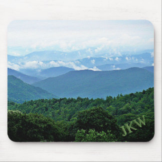 Alfombrilla De Ratón Elegant Green Blue Smoky Mountains Photo Monogram