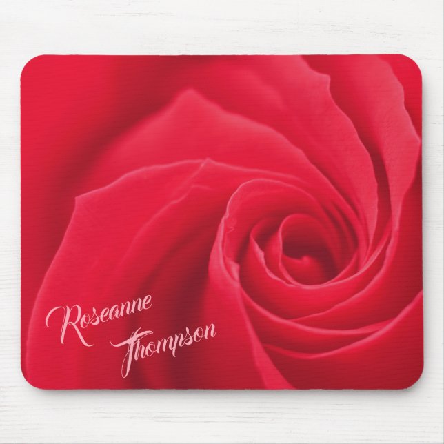 Alfombrilla De Ratón Elegant Red Rose Personalized (Frente)