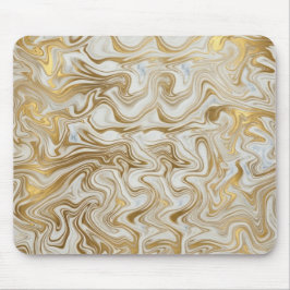 Alfombrilla De Ratón Elegant White Marble and Liquid Gold Swirl Mousepa