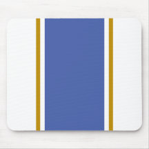 Elegant White Wide Medium Blue Center Stripes