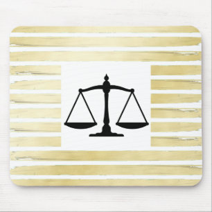 Alfombrilla De Ratón Elegante abogado Relieve metalizado de oro blanco
