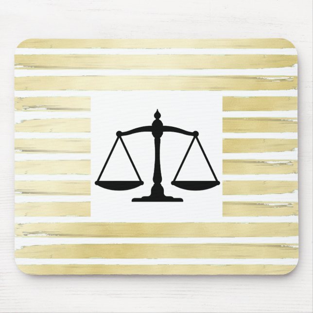 Alfombrilla De Ratón Elegante abogado Relieve metalizado de oro blanco  (Frente)