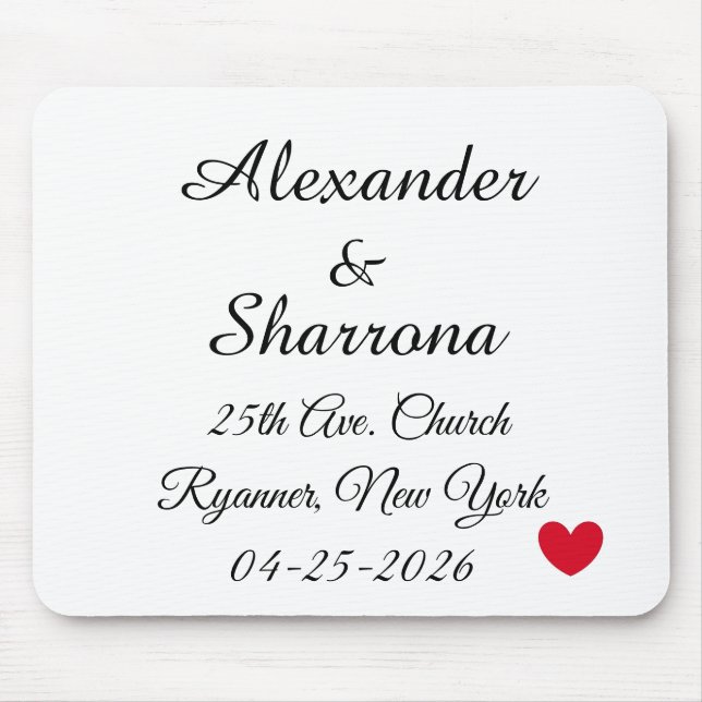 Alfombrilla De Ratón Elegante almohadilla de ratón para bodas (Frente)