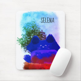 Alfombrilla De Ratón Elegante Amber Cute Personalizado oculto Gato fluf