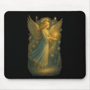 Alfombrilla De Ratón Elegante Angel Glow Navidades Diseño Para Mujeres