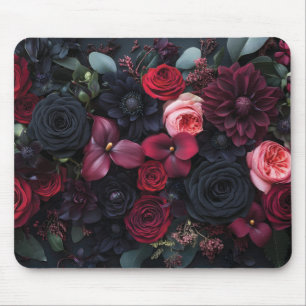 Alfombrilla De Ratón Elegante Arreglo Floral Oscuro Con Rosas