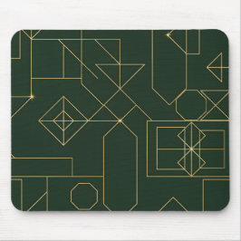 Alfombrilla De Ratón Elegante Arte Deco Geométrico Verde Esmeralda y Do