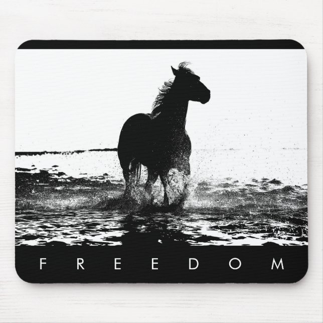 Alfombrilla De Ratón Elegante arte pop moderno con libertad de caballo (Frente)