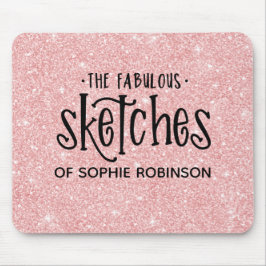 Alfombrilla De Ratón Elegante artista de Purpurina rosa