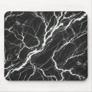 Alfombrilla De Ratón Elegante aspecto de mármol negro y blanco