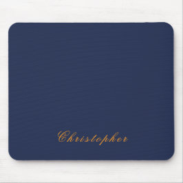 Alfombrilla De Ratón Elegante Azul Marino Nombre Personalizado