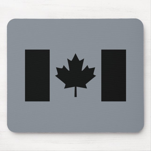 Alfombrilla De Ratón Elegante bandera canadiense en negro (Frente)