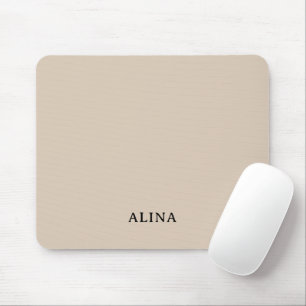 Alfombrilla De Ratón Elegante beige personalizado con monograma