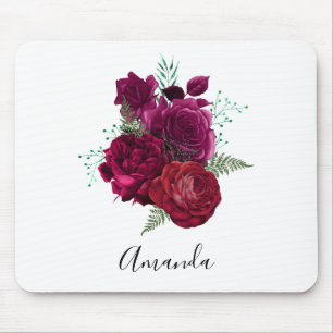 Alfombrilla De Ratón Elegante Bouquet Magenta Rosa Floral