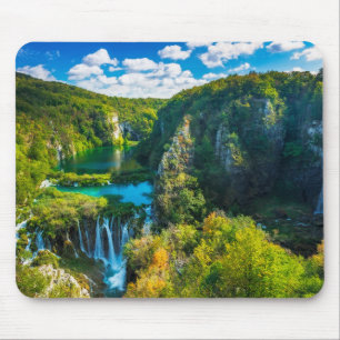 Alfombrilla De Ratón Elegante cascada escénica, Croacia