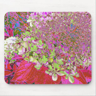 Alfombrilla De Ratón Elegante Chartreuse Verde, Rosa y Azul Hydrangea