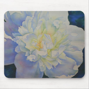 Alfombrilla De Ratón Elegante color de agua floral de peonia amarilla b