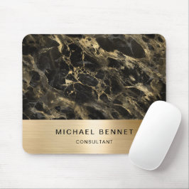 Alfombrilla De Ratón Elegante consultor de oro de mármol negro