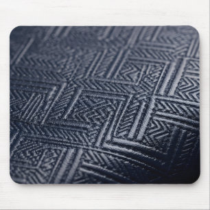 Alfombrilla De Ratón Elegante Cuero Texturizado Geométrico en Azul Mari