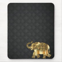 Elegante damasco oro paisley elefante 