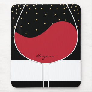 Alfombrilla de ratón elegante de copa de vino tint