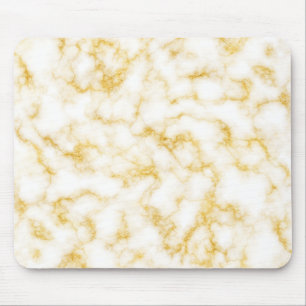 Alfombrilla De Ratón Elegante estilo de mármol - Blanco dorado