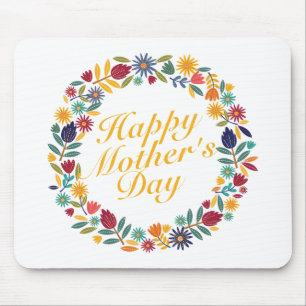 Alfombrilla De Ratón Elegante Feliz Día de la Madre Floral Mousepad