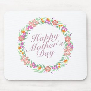 Alfombrilla De Ratón Elegante Feliz Día de la Madre Floral Mousepad