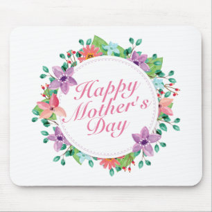 Alfombrilla De Ratón Elegante Feliz Día de la Madre Floral Mousepad