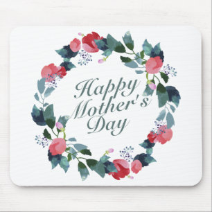 Alfombrilla De Ratón Elegante Feliz Día de la Madre Floral Mousepad